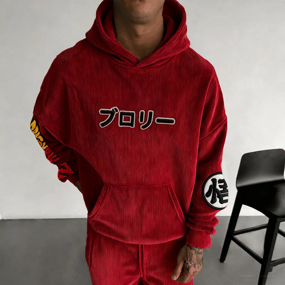 Color Blocked corduroy Hoodie