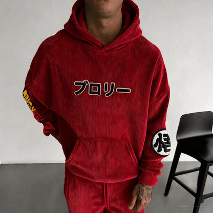 Color Blocked corduroy Hoodie
