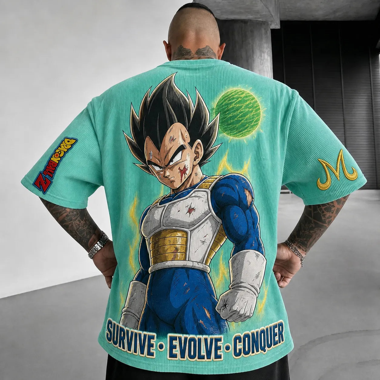 Unisex Short-Sleeve Corduroy T-Shirt With Anime Print