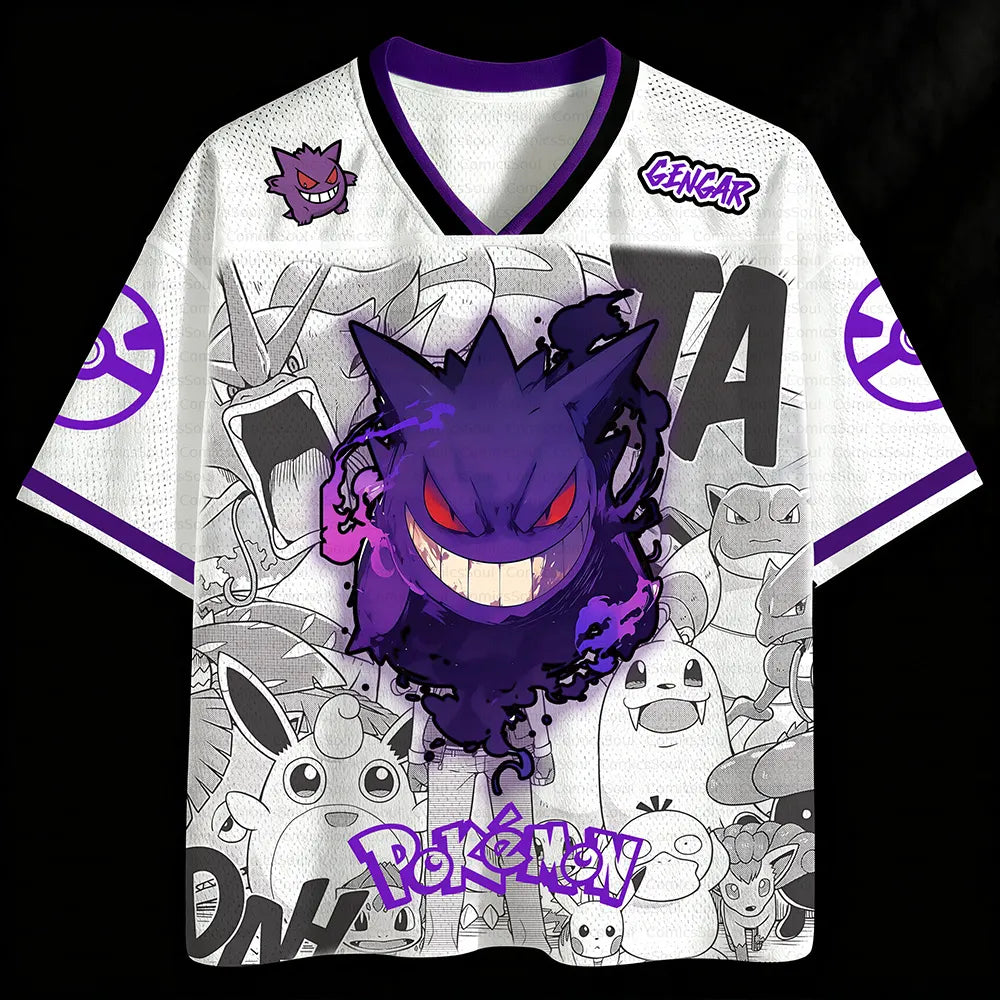 Unisex Anime Retro Mesh Sports Jersey T-Shirt