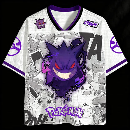 Unisex Anime Retro Mesh Sports Jersey T-Shirt