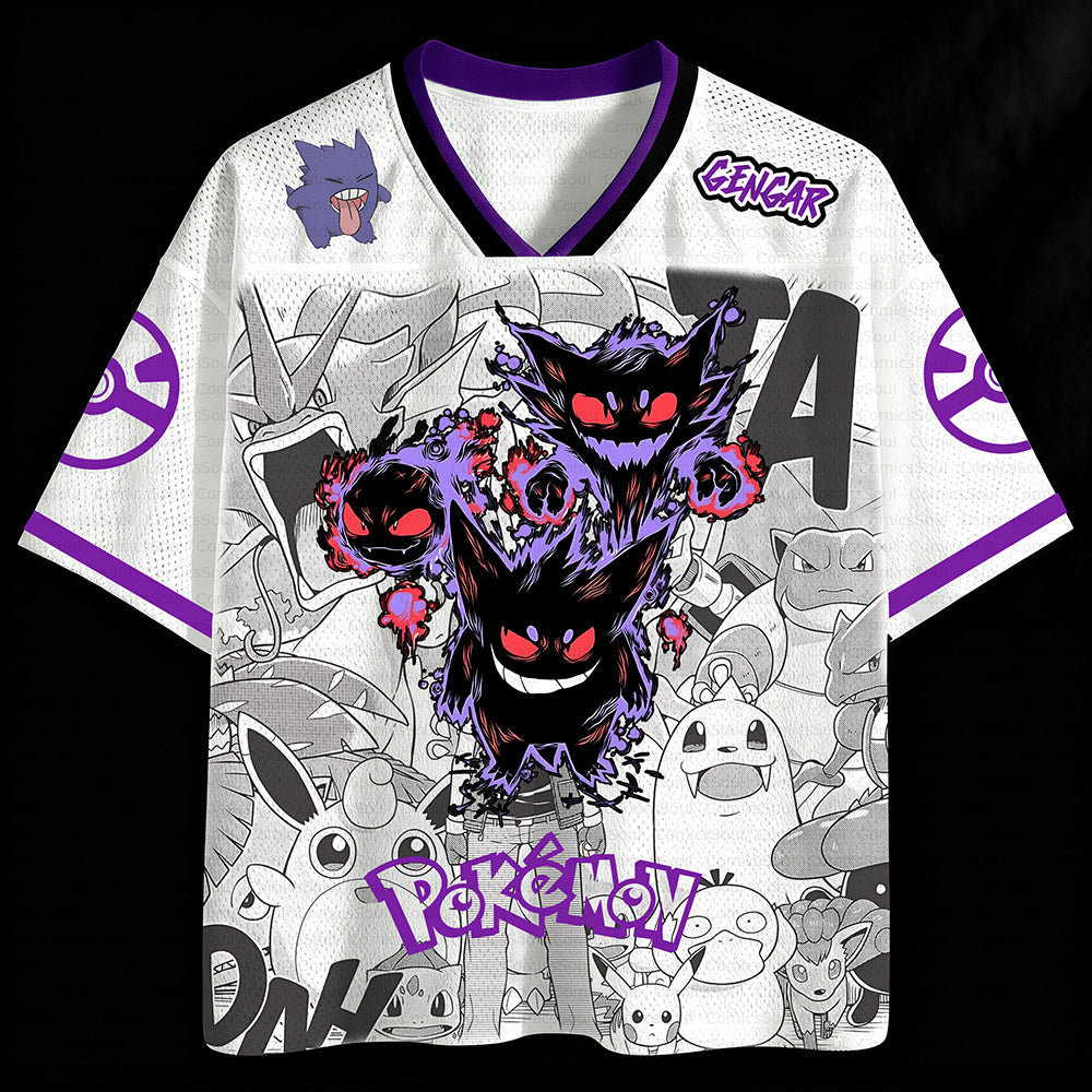 Unisex Anime Retro Mesh Sports Jersey T-Shirt