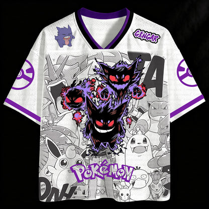 Unisex Anime Retro Mesh Sports Jersey T-Shirt