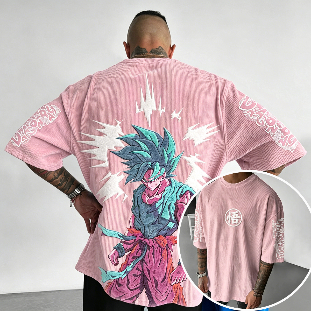 Anime Vintage Waffle Knit T-Shirt