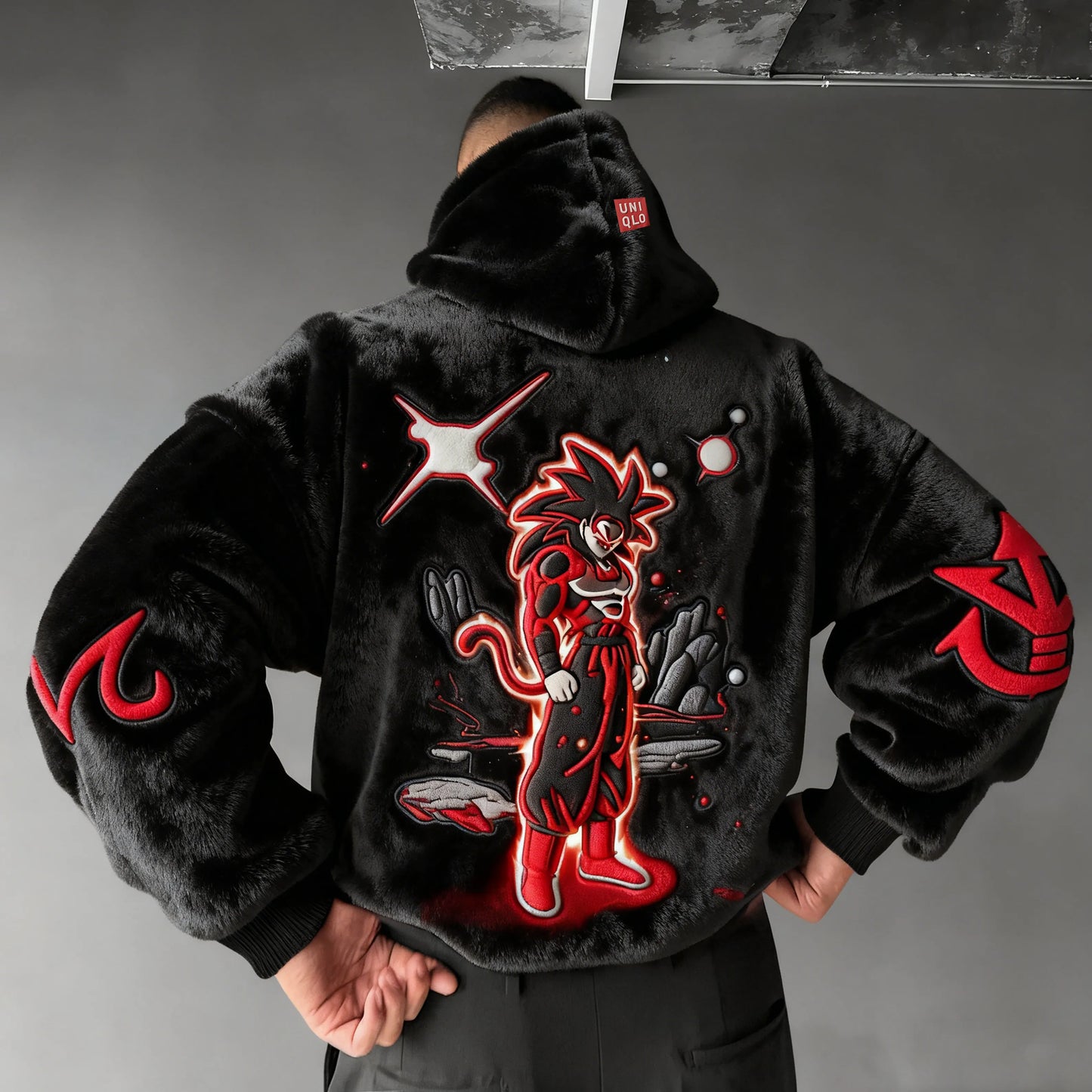 Color Blocked Plush Hoodie