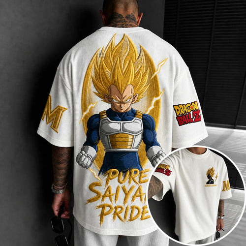 Unisex Short-Sleeve Corduroy T-Shirt With Anime Print