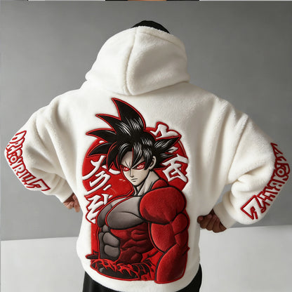 Super :Tatted  Color-blocked Plush Hoodie