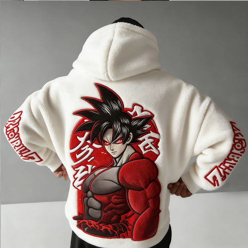 Super :Tatted  Color-blocked Plush Hoodie