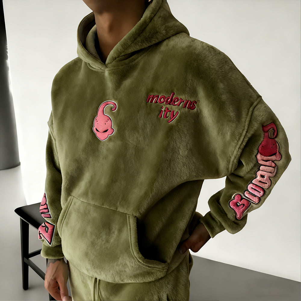 Color Blocked Plush Hoodie