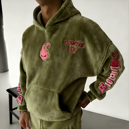 Color Blocked Plush Hoodie