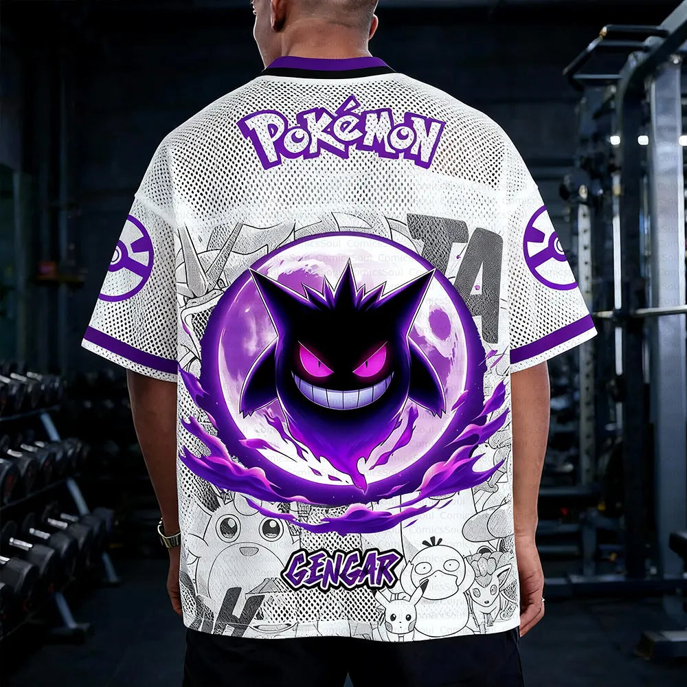 Unisex Anime Retro Mesh Sports Jersey T-Shirt