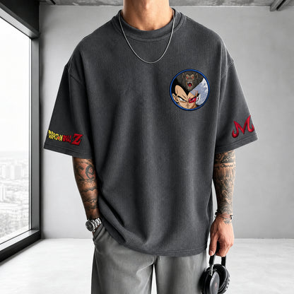 Unisex Short-Sleeve Corduroy T-Shirt With Anime Print