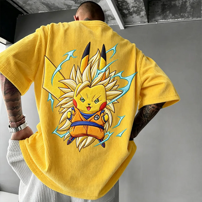 Anime Vintage Waffle Knit T-Shirt