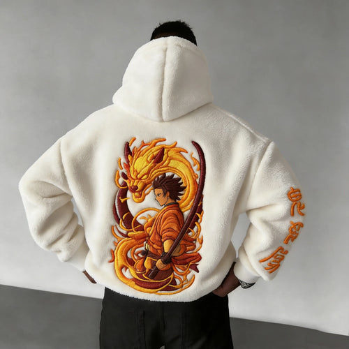: Kamado Color-blocked Plush Hoodie