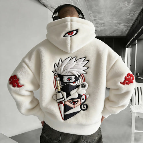Unisex  Color-blocked Plush Hoodie