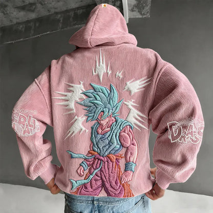 Color Blocked corduroy Hoodie