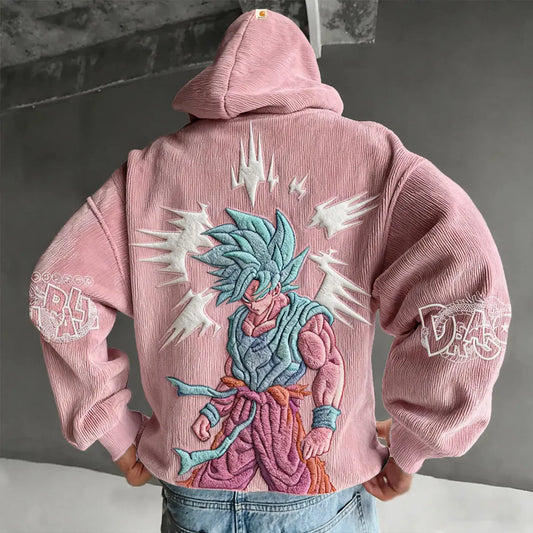 Color Blocked corduroy Hoodie