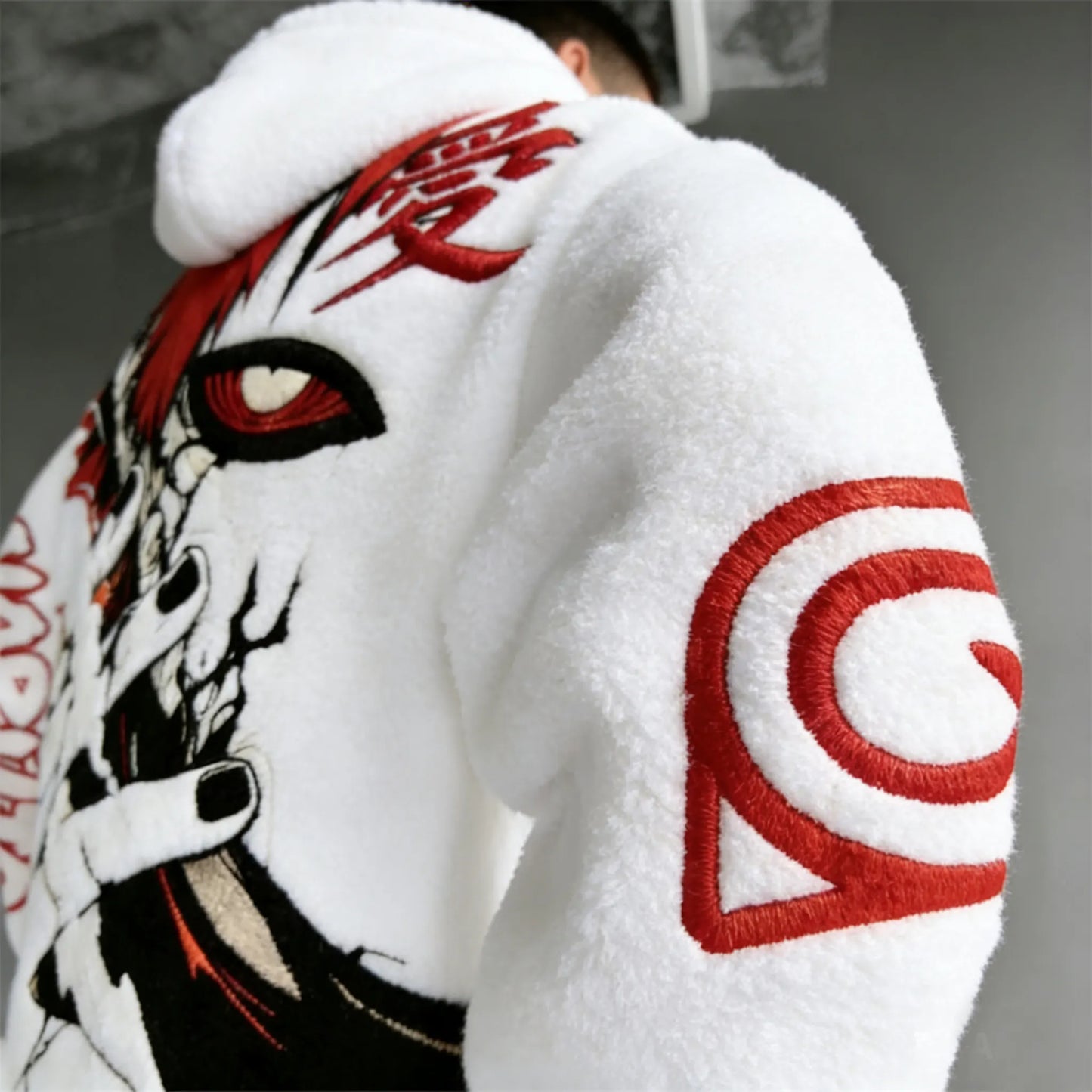Unisex  Color-blocked Plush Hoodie