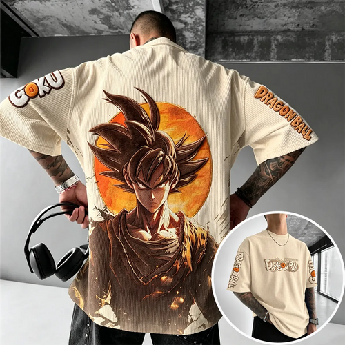 Anime Vintage Waffle Knit T-Shirt