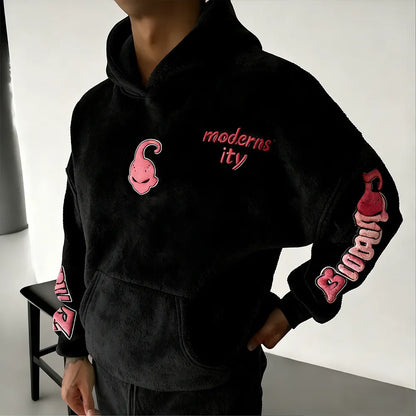 Color Blocked Plush Hoodie