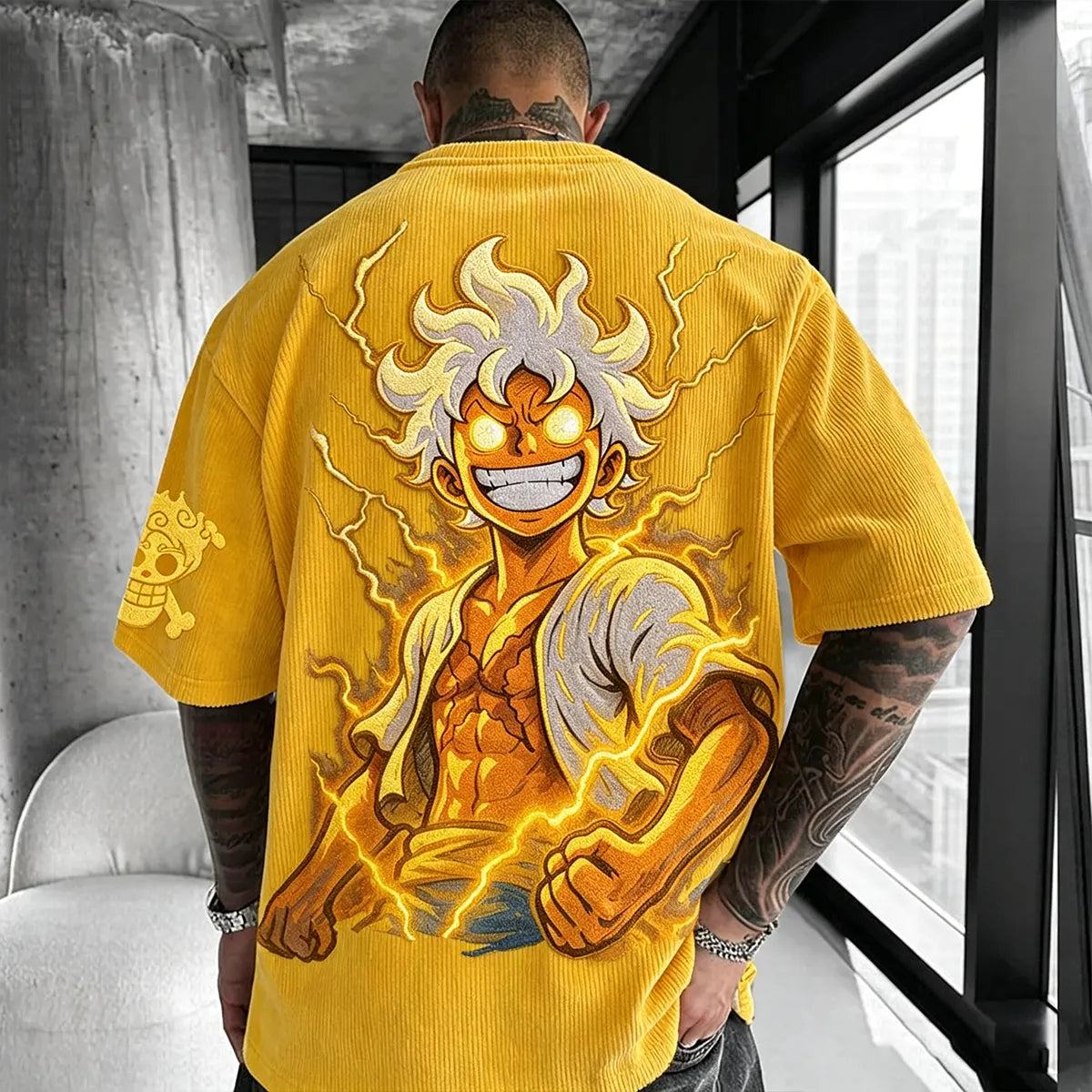 Anime Vintage Waffle Knit T-Shirt