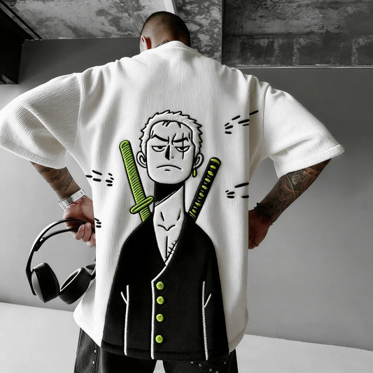 Unisex Anime Inspired Vintage Corduroy T-Shirt