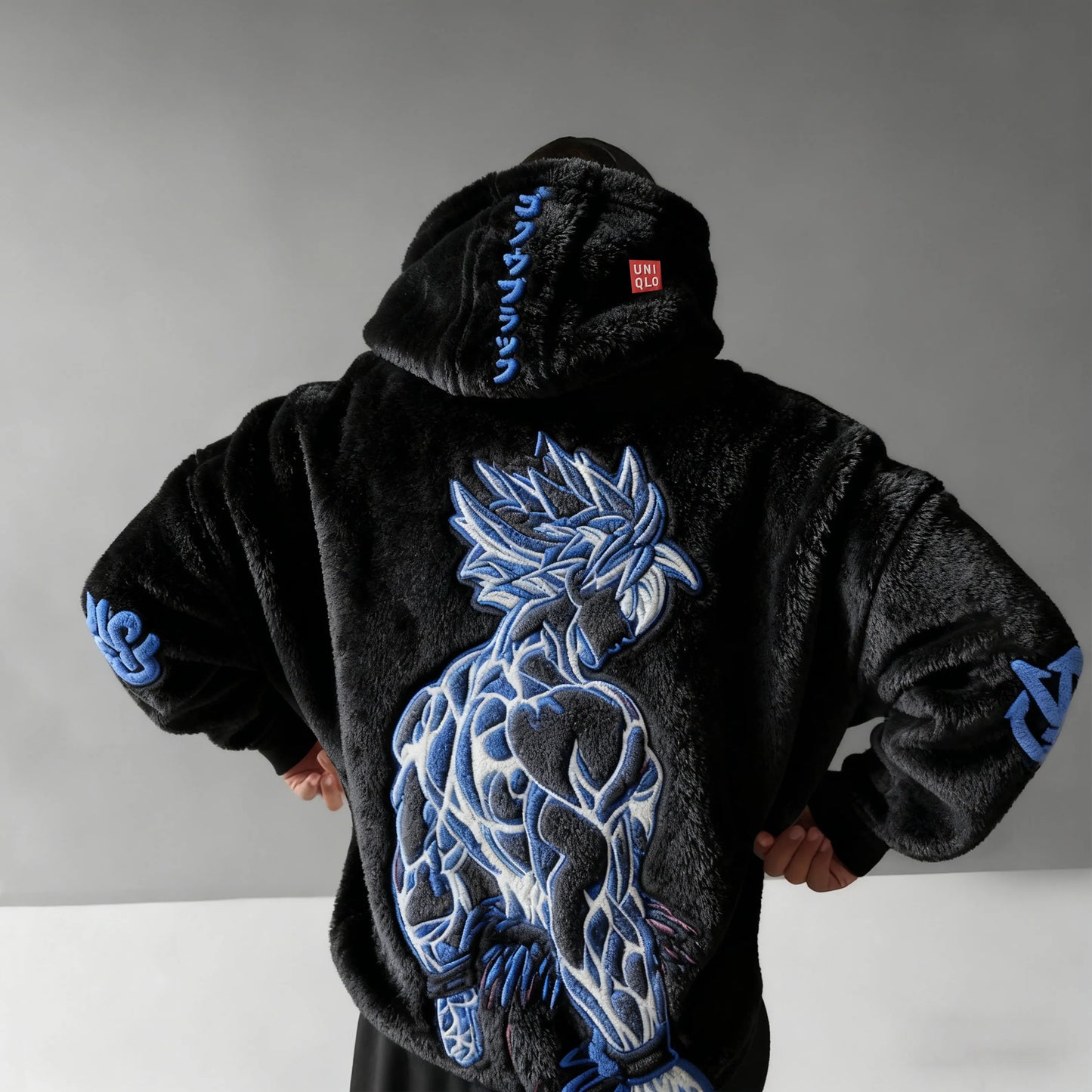 Color Blocked Plush Hoodie