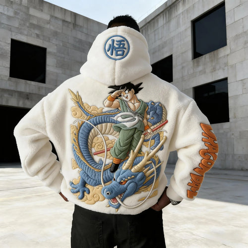 Color-blocked Plush Hoodie