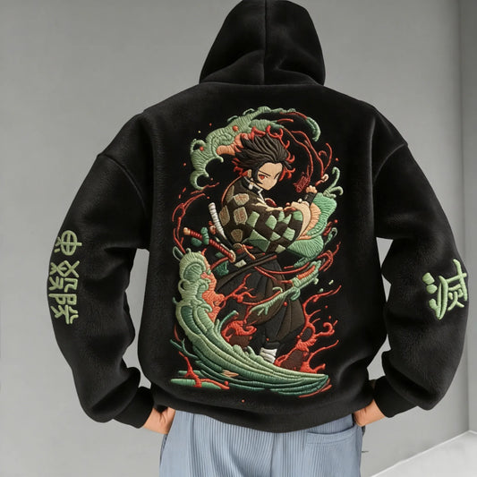 Unisex  Color-blocked Plush Hoodie