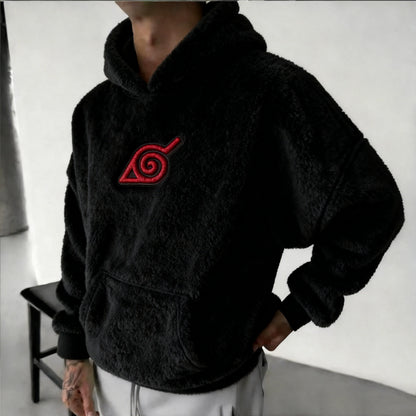 Color Blocked Plush Hoodie