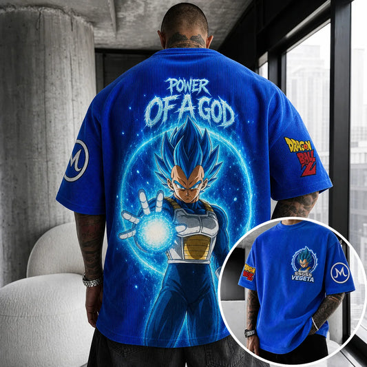 Unisex Short-Sleeve Corduroy T-Shirt With Anime Print