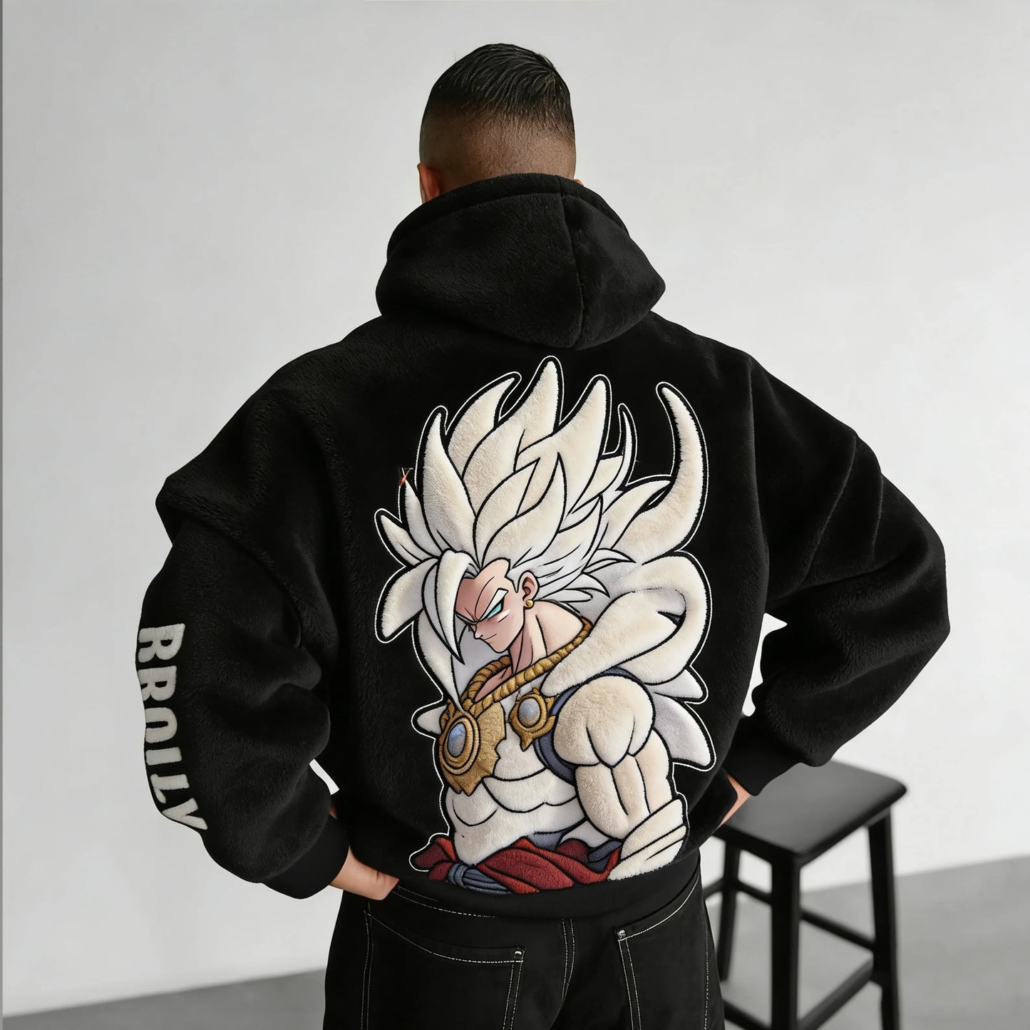 Color-blocked Plush Hoodie