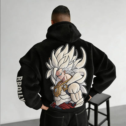 Color-blocked Plush Hoodie