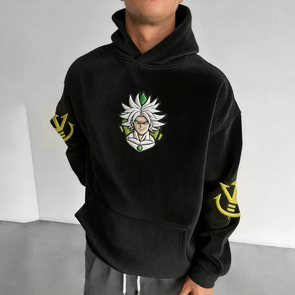Color Blocked Corduroy Hoodie