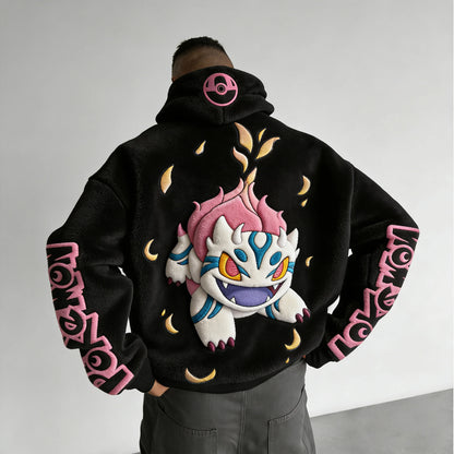 :Bulbasaur Color-blocked Plush Hoodie