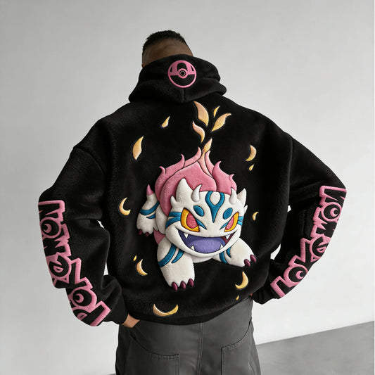 :Bulbasaur Color-blocked Plush Hoodie