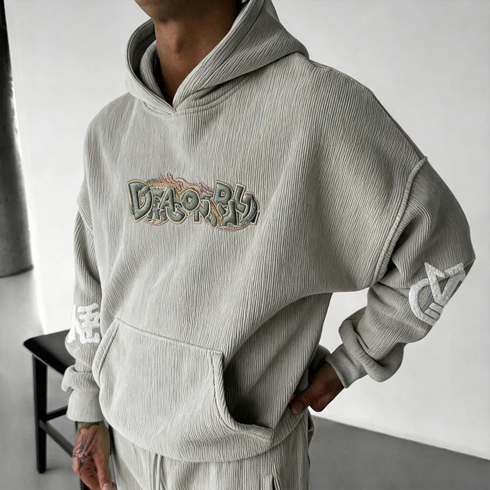 Color Blocked corduroy Hoodie