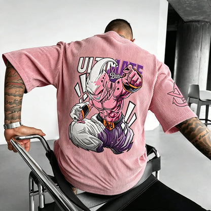 Anime Vintage Waffle Knit T-Shirt
