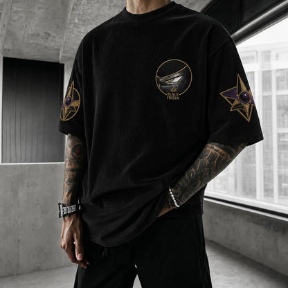 Unisex Short-Sleeve Corduroy T-Shirt With Anime Print