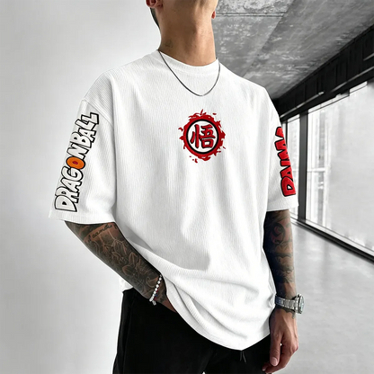 Anime Vintage Waffle Knit T-Shirt