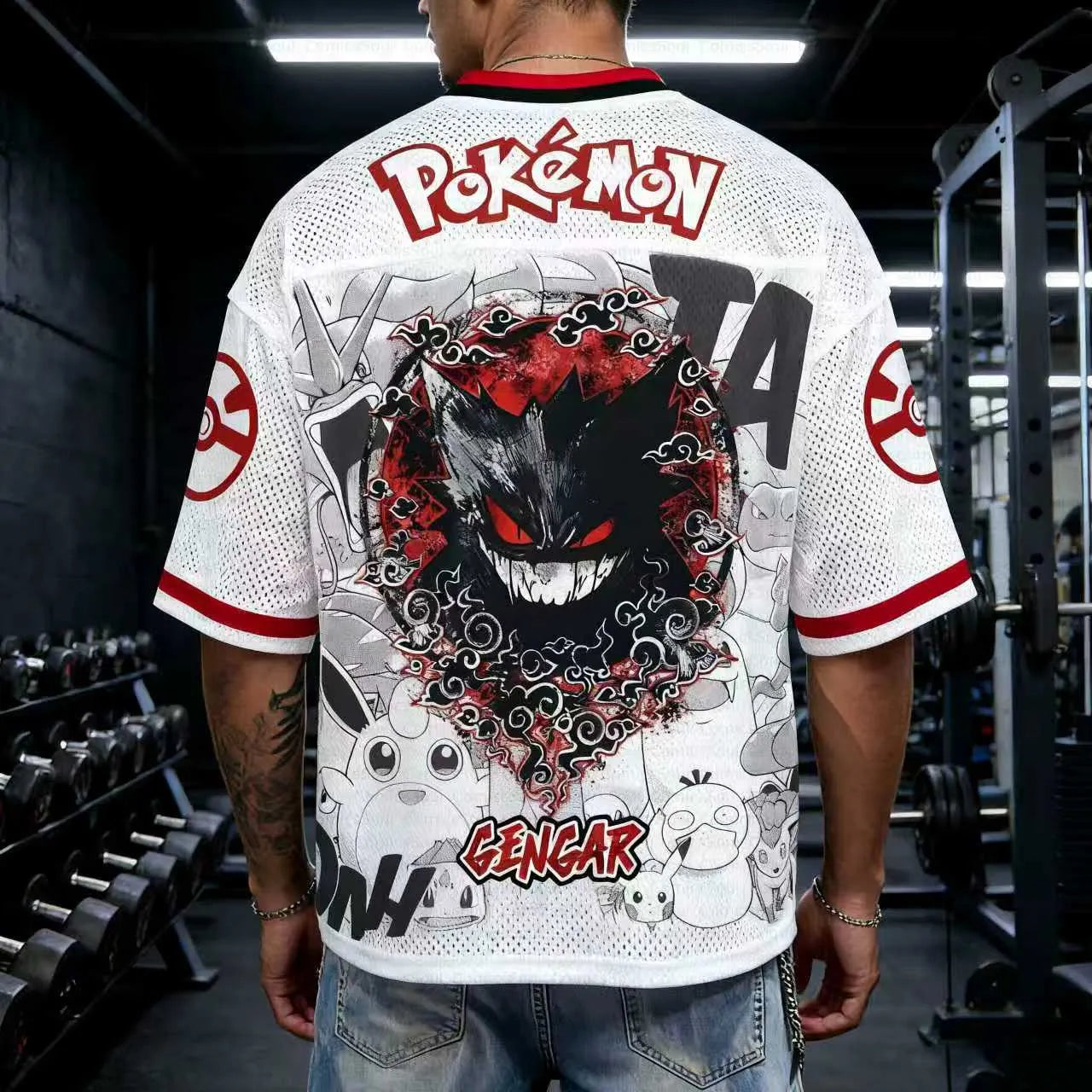 Unisex Anime Retro Mesh Sports Jersey T-Shirt