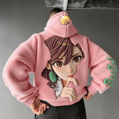 Men   Color-blocked Plush Hoodie