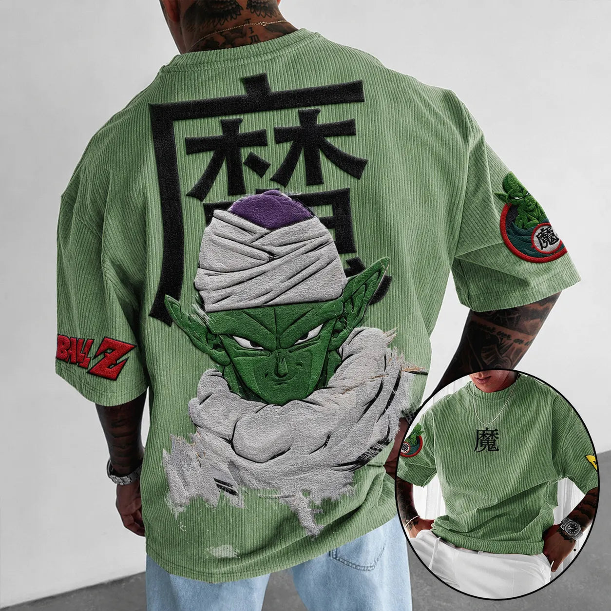 Dragon Ball Z Beerus Graphic Print Short Sleeve T-Shirt – Premium Cotton Blend, Oversized Fit, Vibrant Back Print & Sleeve Logo Design