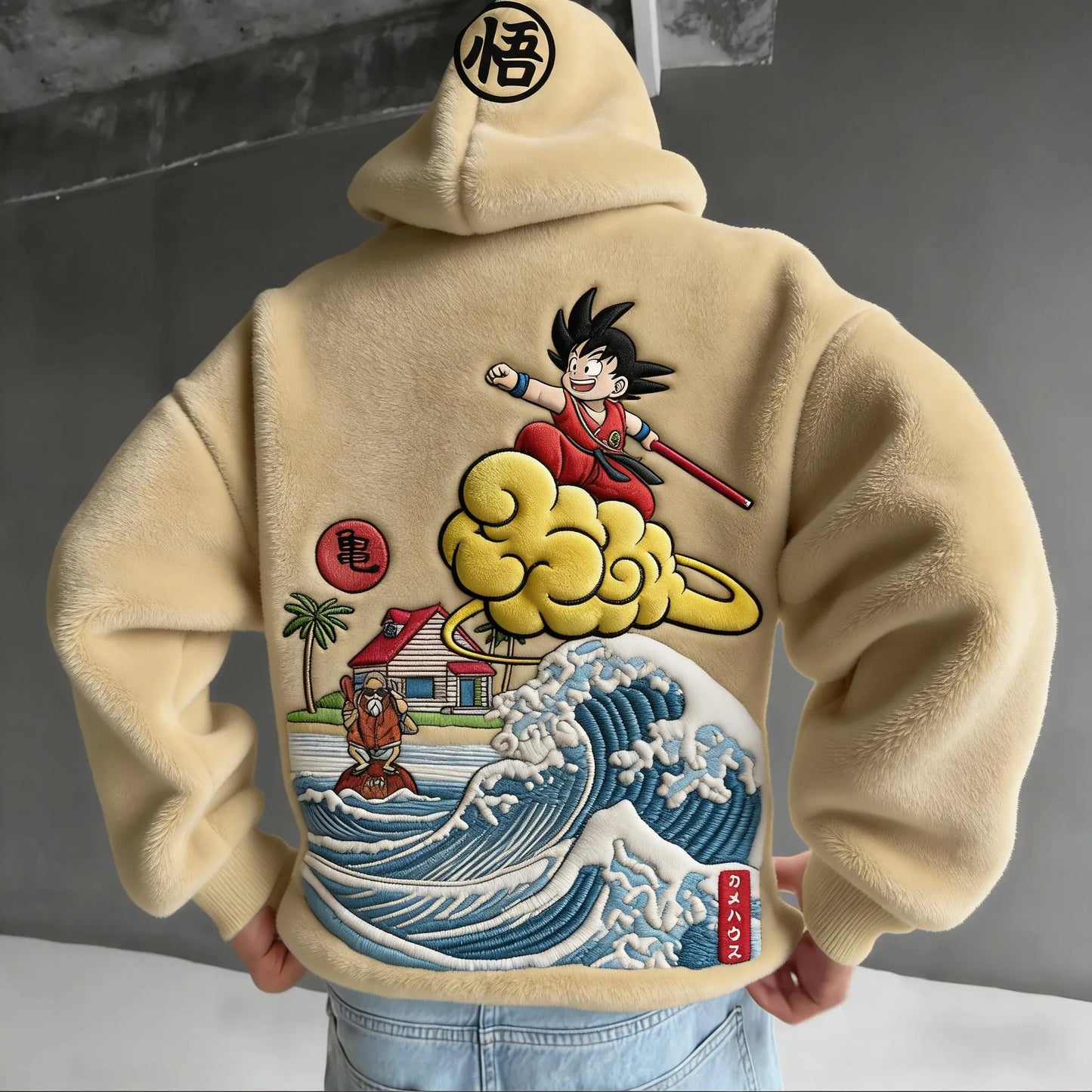 Color-blocked Plush Hoodie
