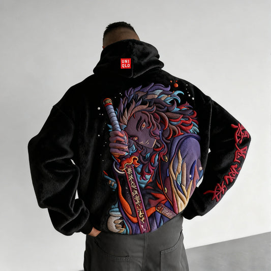 Color Blocked Plush Hoodie