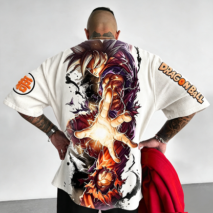 Anime Vintage Waffle Knit T-Shirt