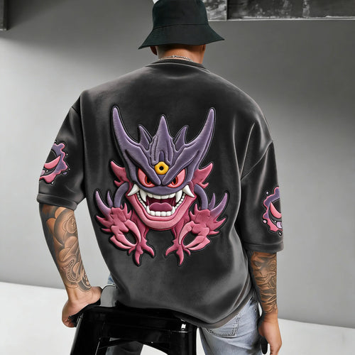 Color-blocked Unisex Fleece Oversized T-shirt