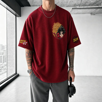 Unisex Loose-Fit Anime Vertical Stripe T-Shirt