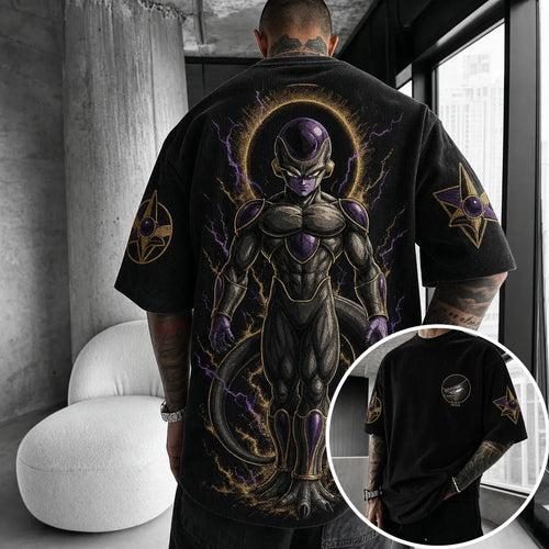 Unisex Short-Sleeve Corduroy T-Shirt With Anime Print