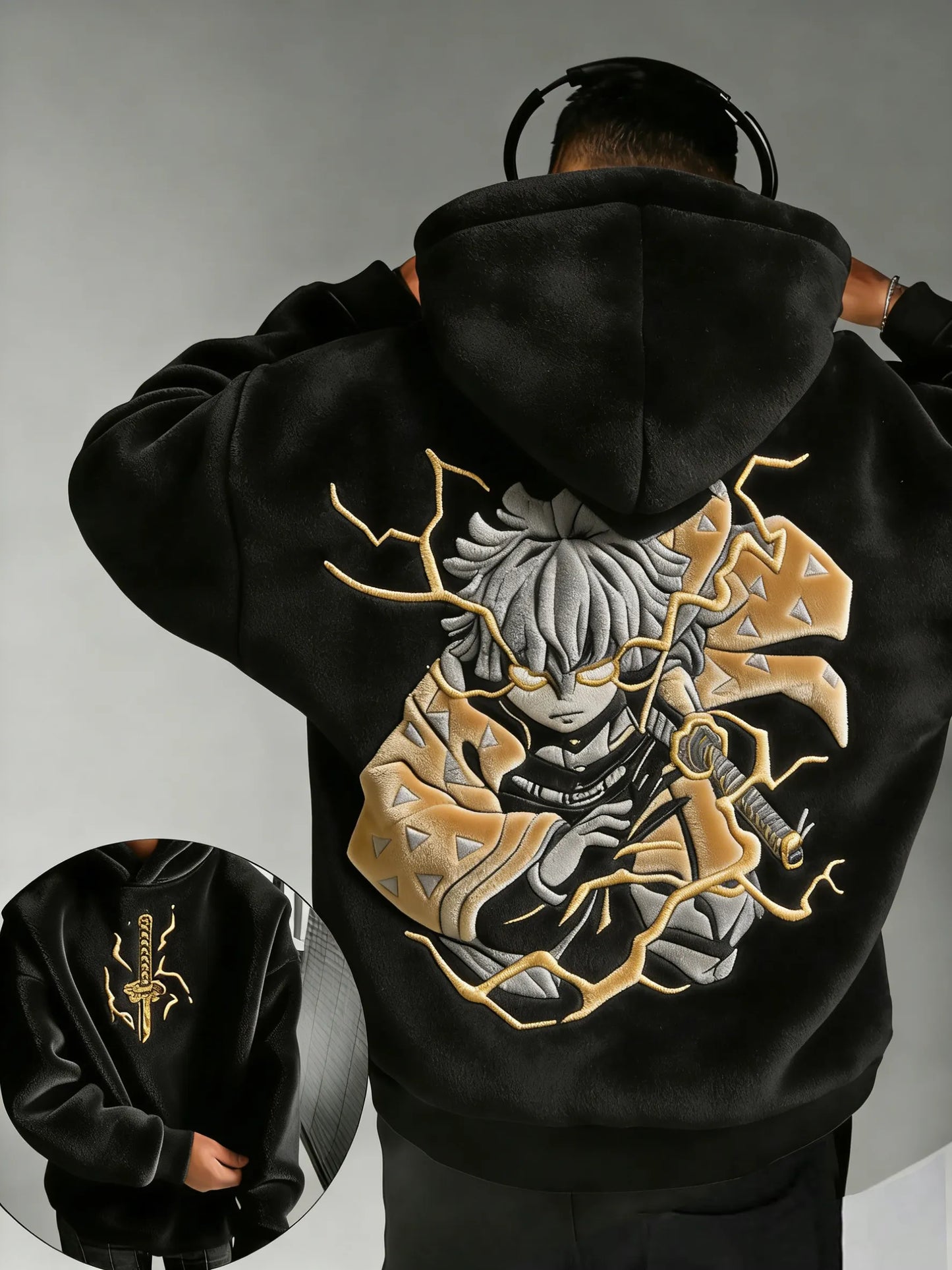Men : : Agatsuma  Color-blocked Plush Hoodie
